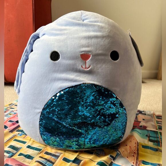SQUISHMALLOW 16 INCH EASTER PLUSH WITH SEQUIN BELLY | BUNNY BUTTONS NWT - Picture 2 of 15